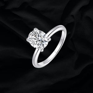 18k Plated 925, 3 Ct OVAL CUT MOISSSNAITE DIAMOND W/HIDDEN HALO